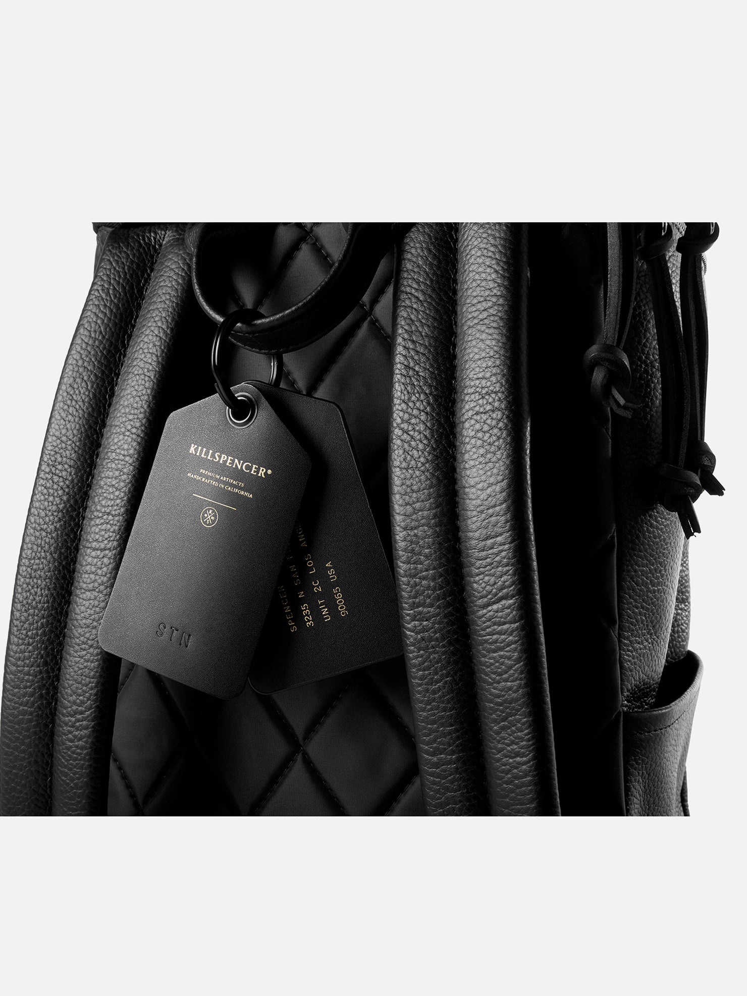 LUGGAGE TAG | KILLSPENCER® - Black Bullhide Leather